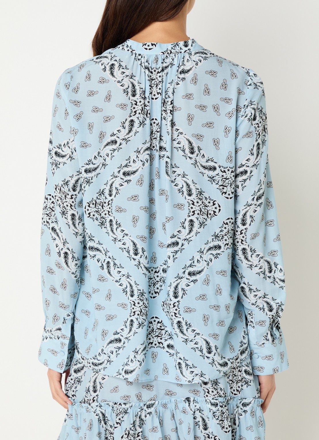 Zadig&Voltaire Tink tuniek met paisley dessin  - achterkant 4 lichtblauw