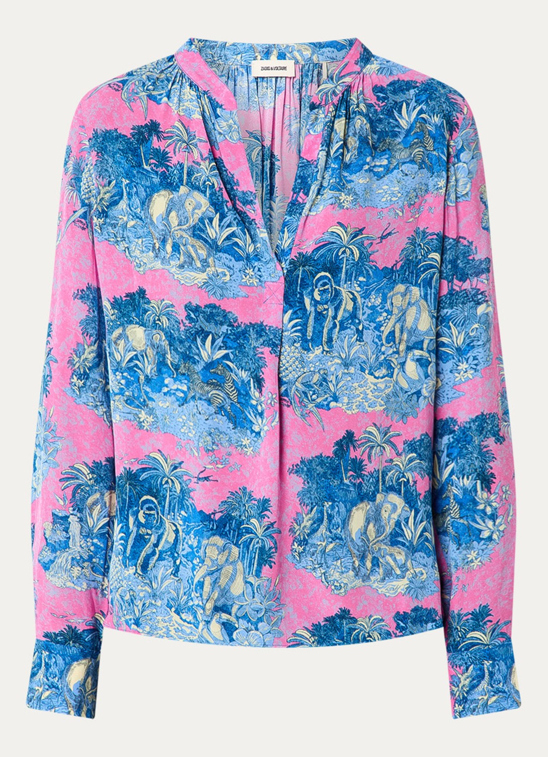 Zadig&Voltaire Tink tuniek met print - voorkant 2 fuchsia