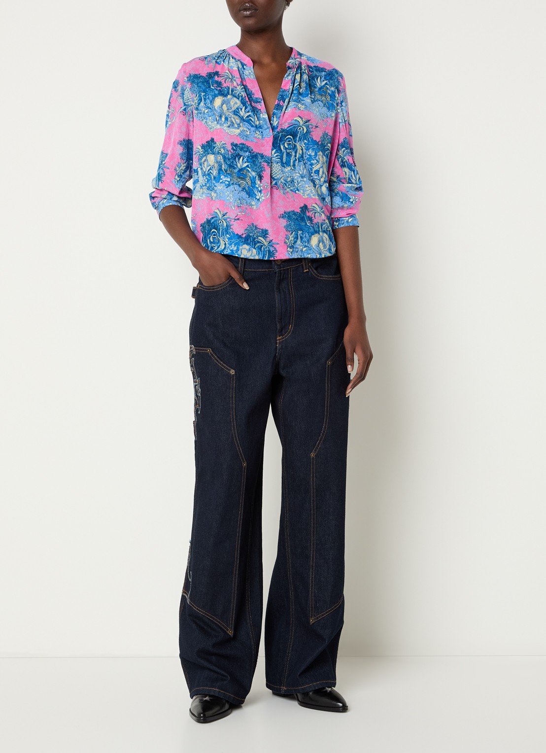 Zadig&Voltaire Tink tuniek met print - voorkant 3 fuchsia