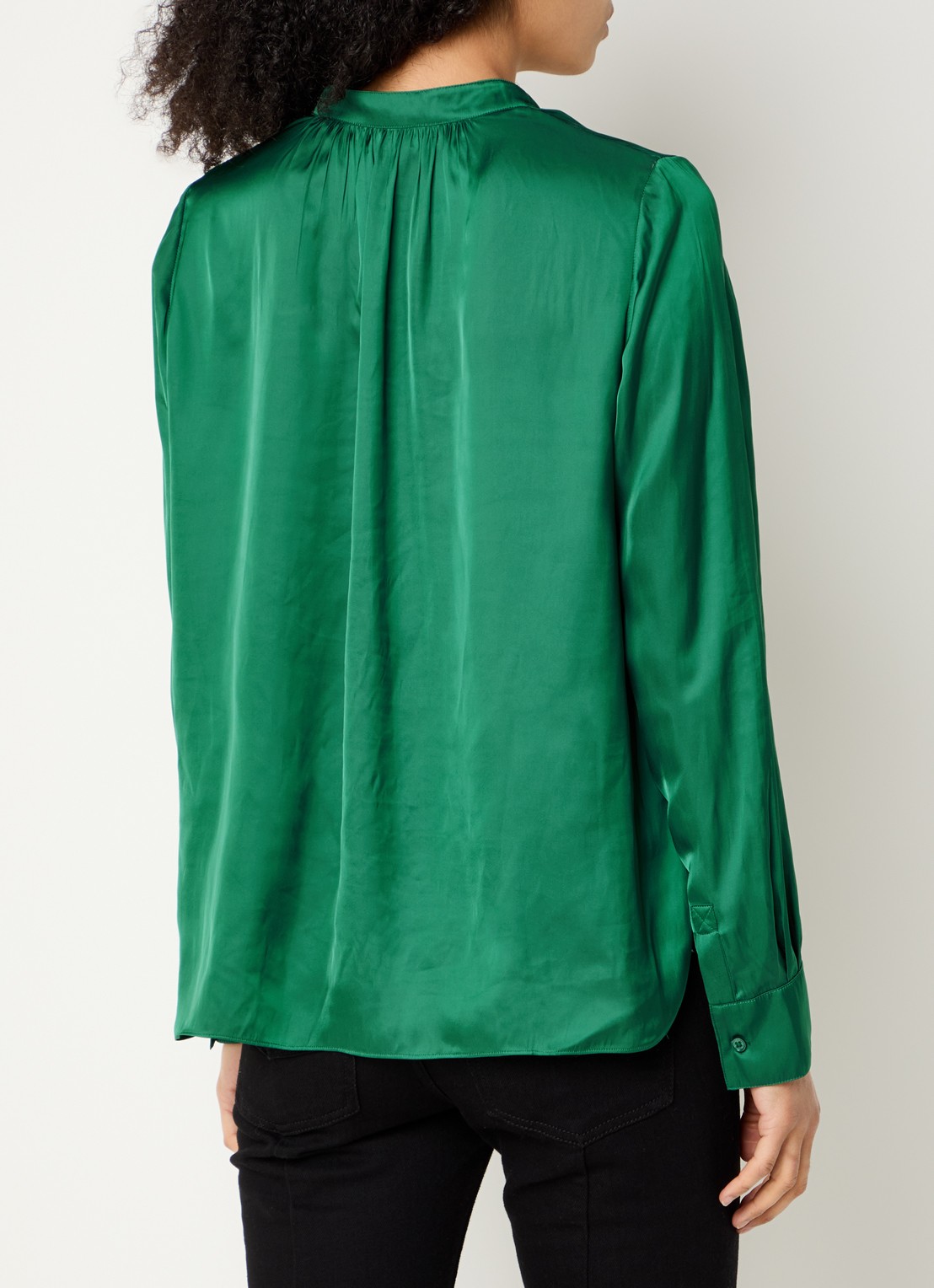 Zadig&Voltaire Tink tuniek van satijn met plooidetail - achterkant 2 zeegroen