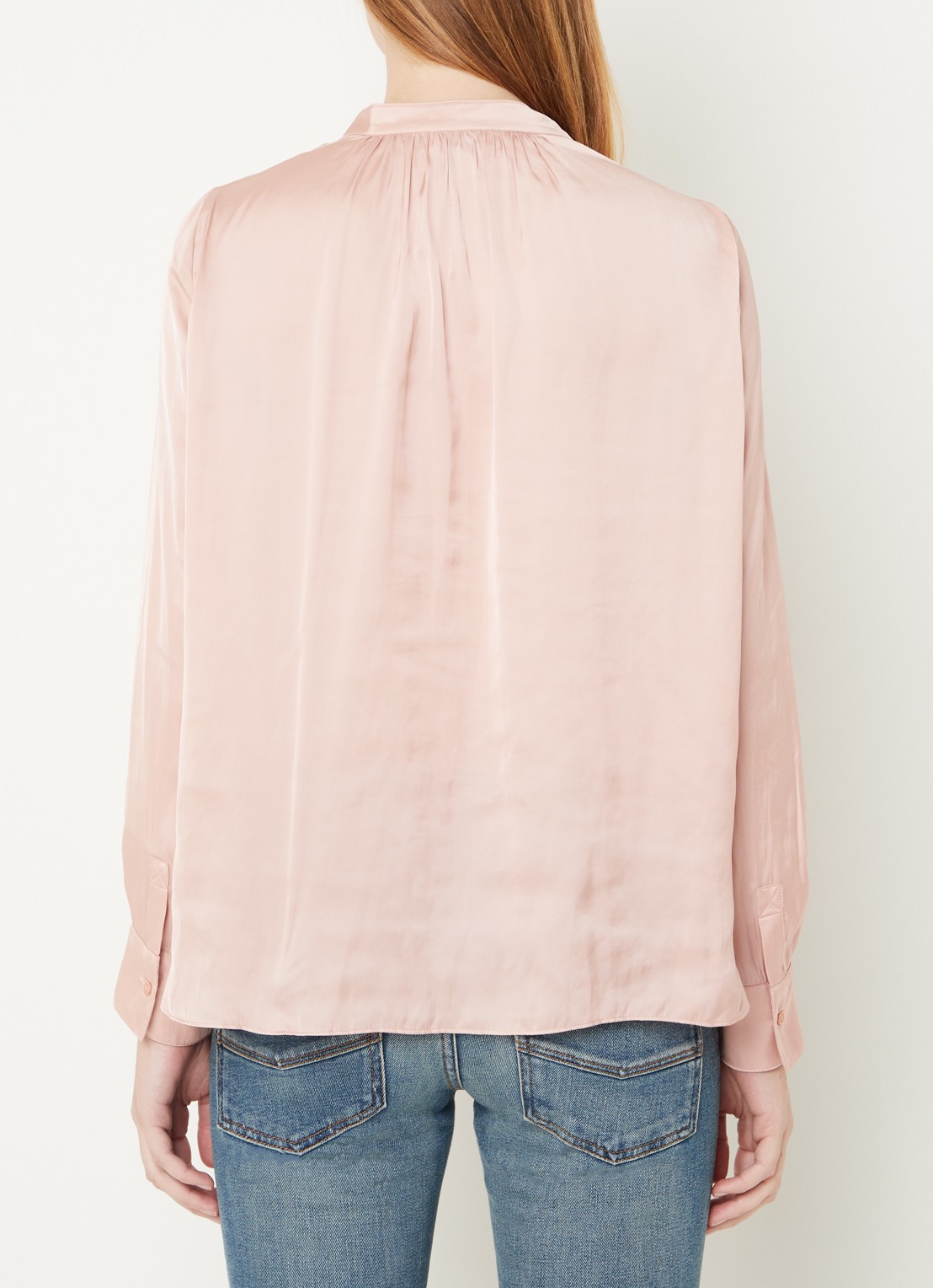 Zadig&Voltaire Tink tuniek van satijn met plooidetail - achterkant 4 zalmroze