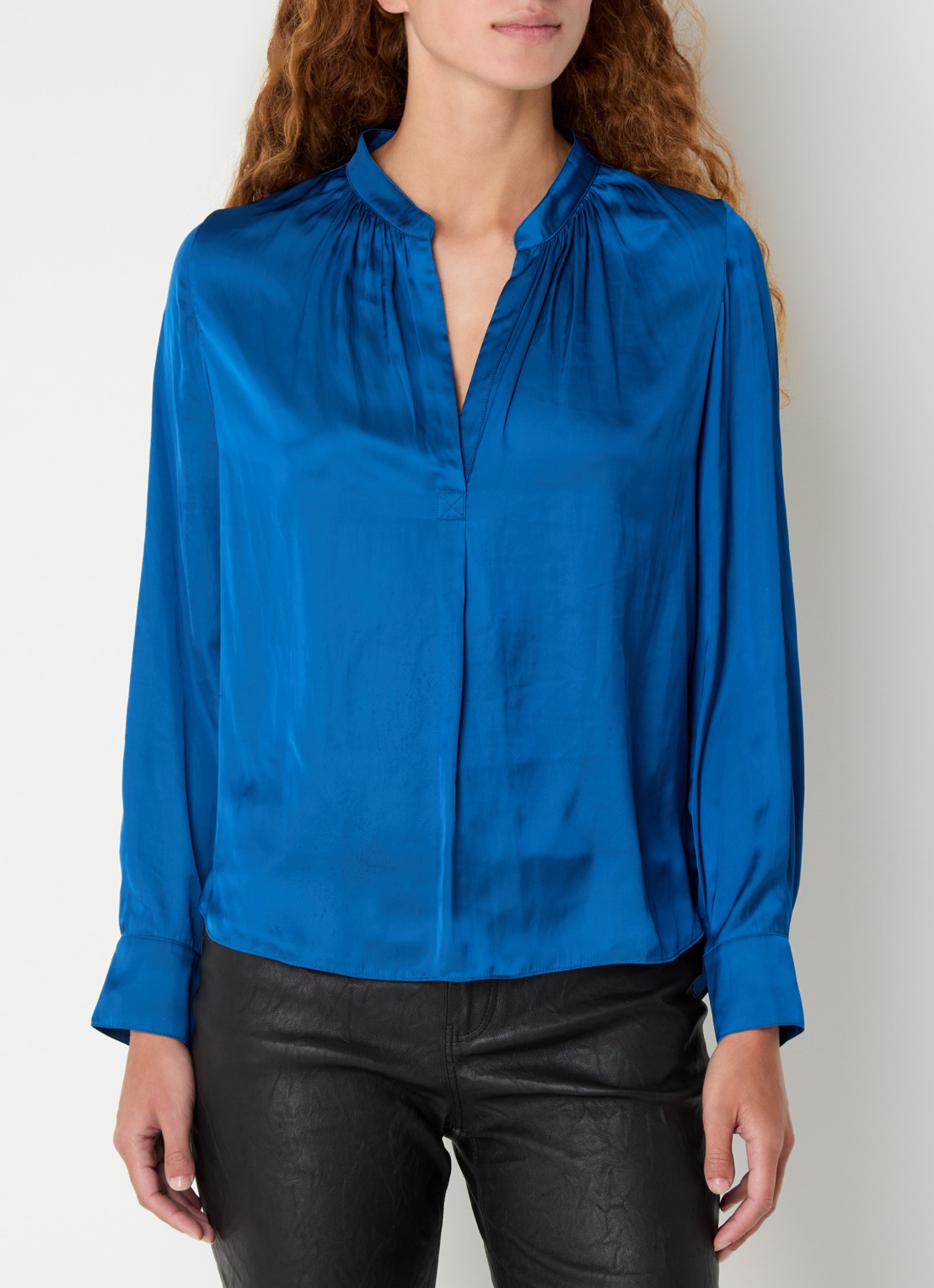 Zadig&Voltaire Tink tuniek van satijn met plooidetail - detail 3 blauw