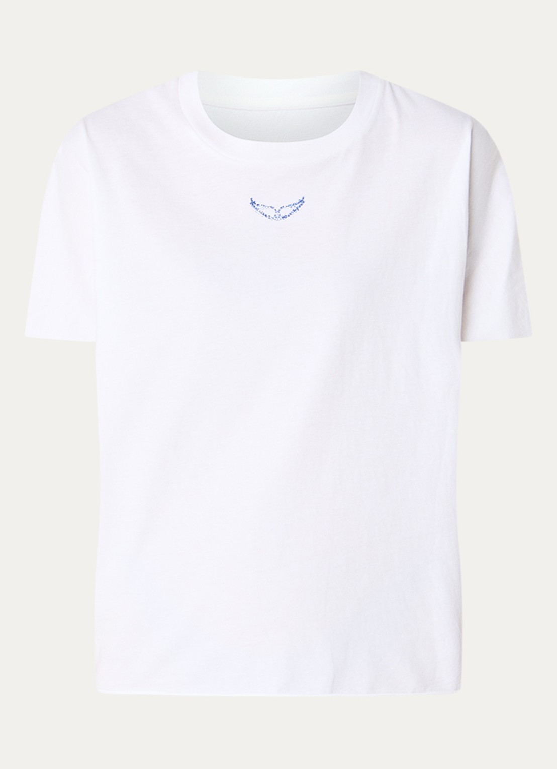 Zadig&Voltaire Tommer Once T-shirt met front- en backprint van strass - voorkant 2 wit