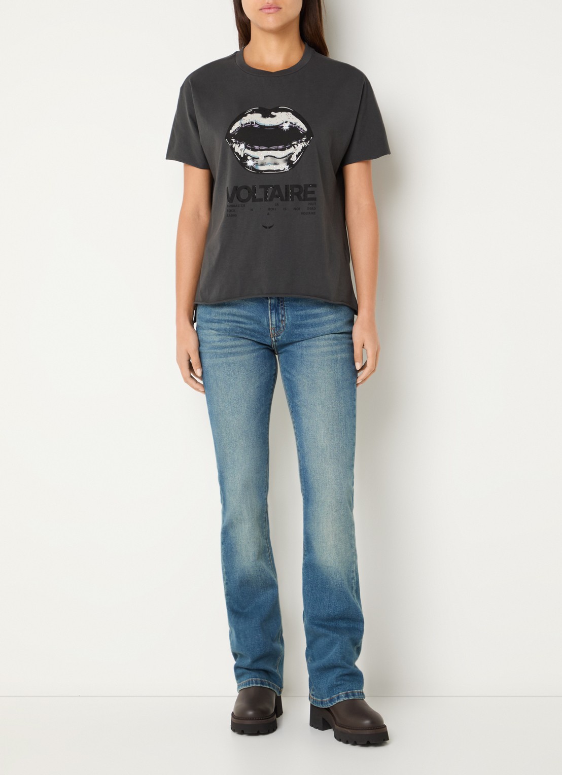 Zadig&Voltaire Tommer T-shirt met print - voorkant 3 donkergrijs