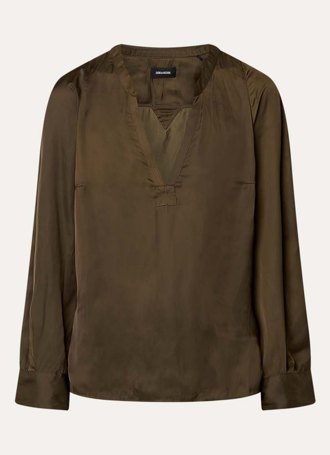 Zadig&Voltaire Torny tuniek van satijn - voorkant 2 bronsgroen