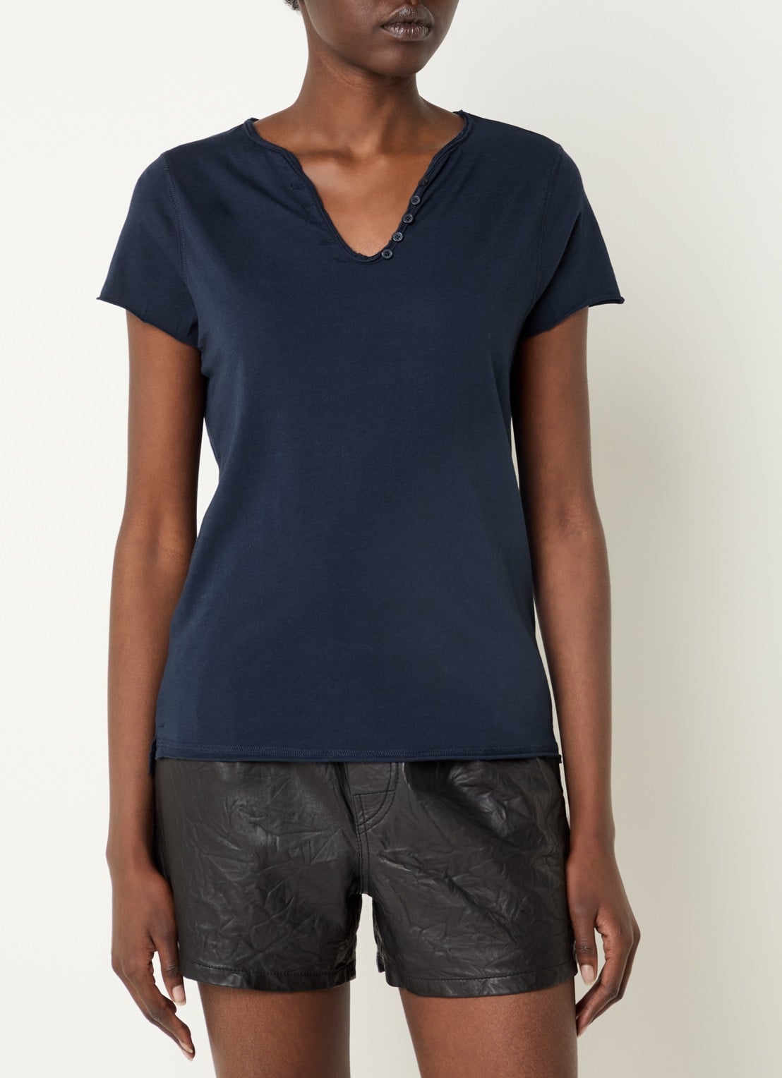 Zadig&Voltaire Tunesien T-shirt met V-hals - achterkant donkerblauw
