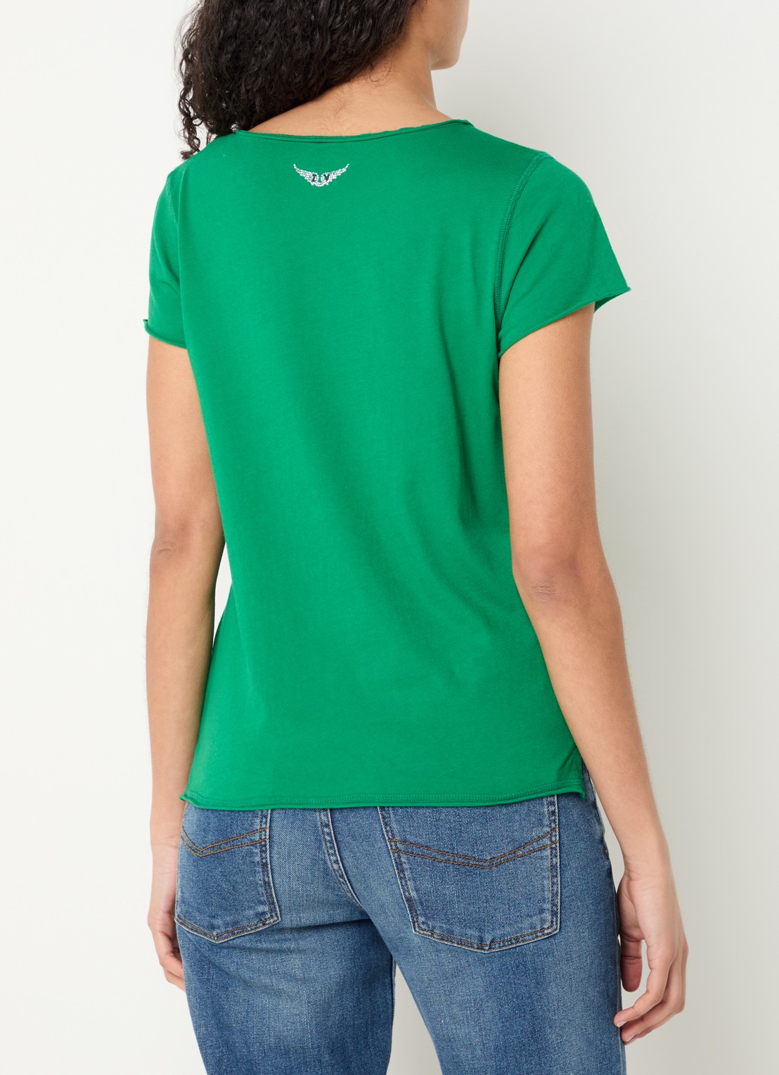 Zadig&Voltaire Tuni T-shirt met V-hals - achterkant donkergroen