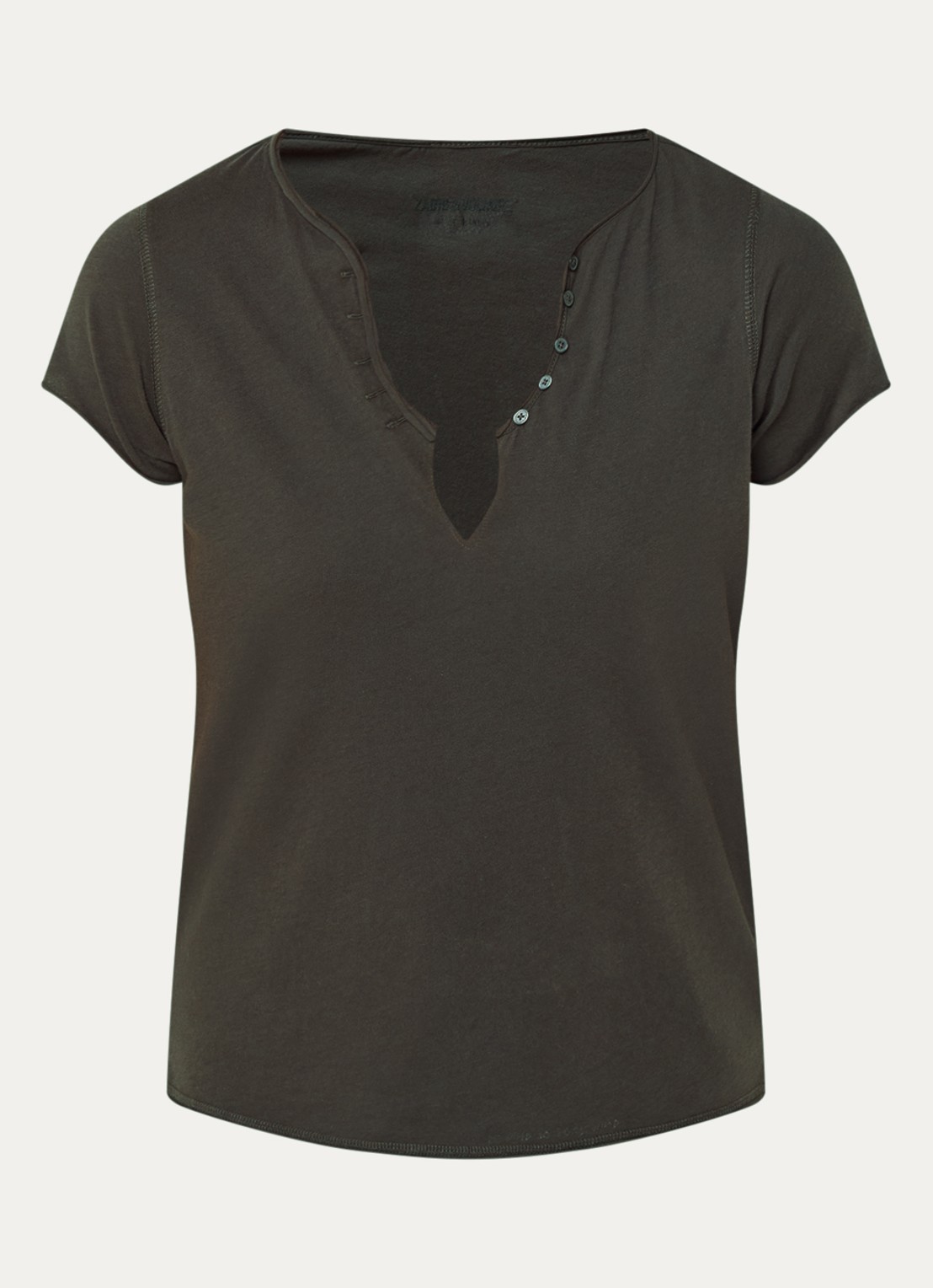 Zadig&Voltaire Tuni T-shirt met V-hals - voorkant 3 bruin