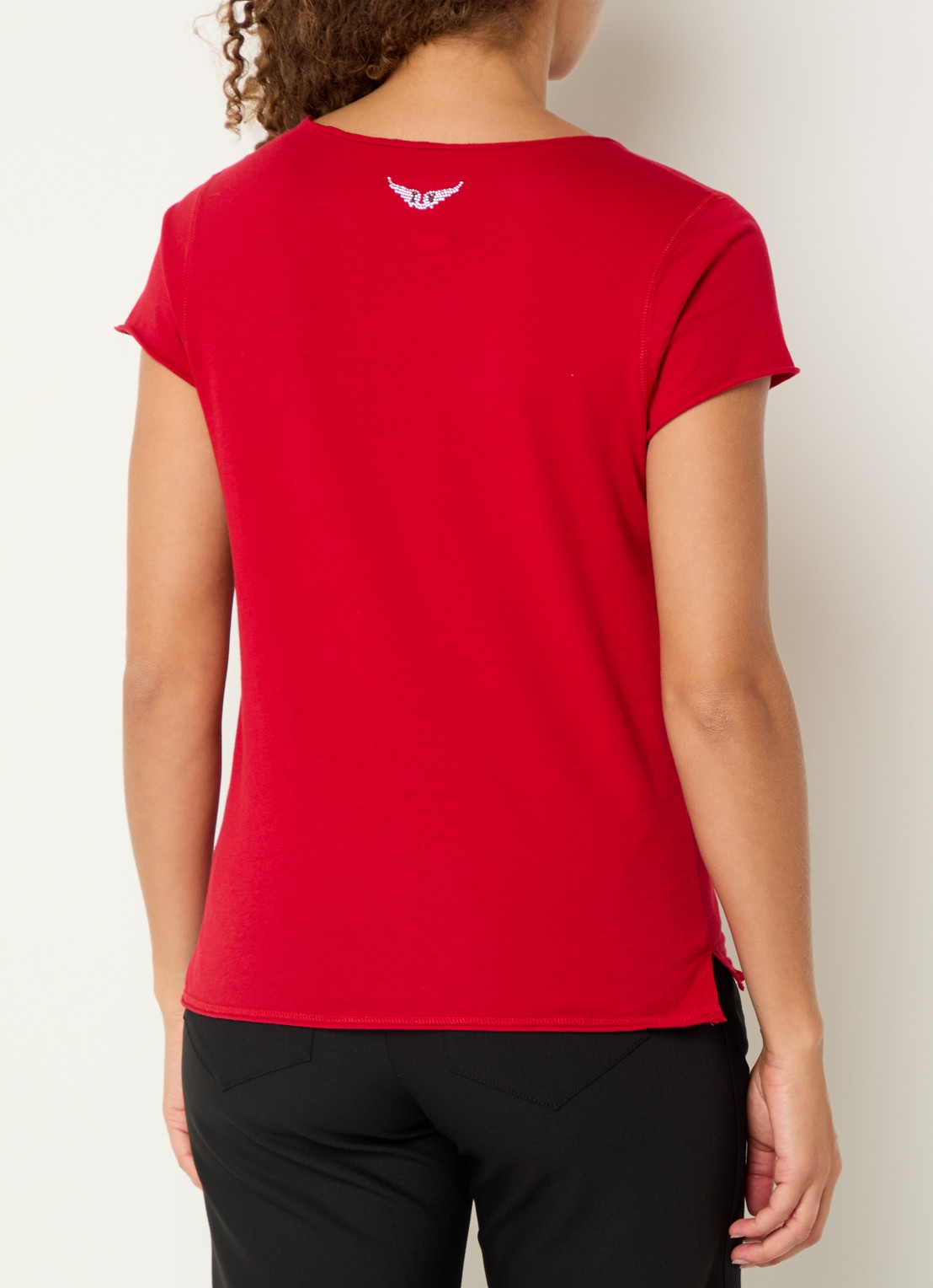 Zadig&Voltaire Tuni T-shirt met V-hals - achterkant 4 rood