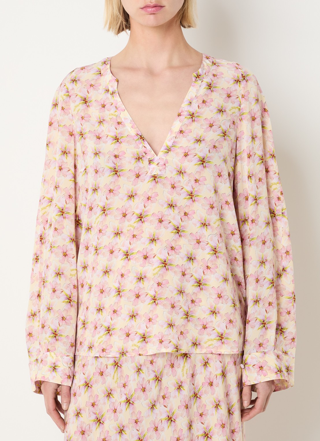 Zadig&Voltaire Tuniek met bloemenprint - detail 2 roze