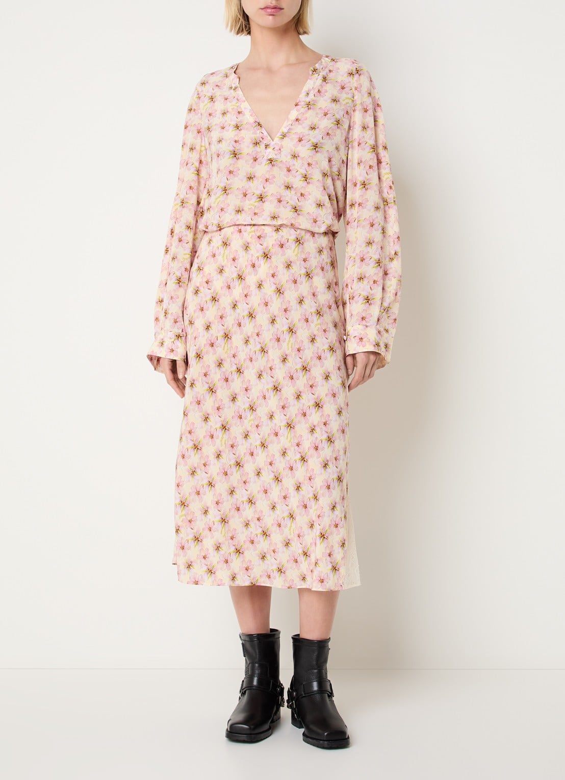Zadig&Voltaire Tuniek met bloemenprint - voorkant 4 roze