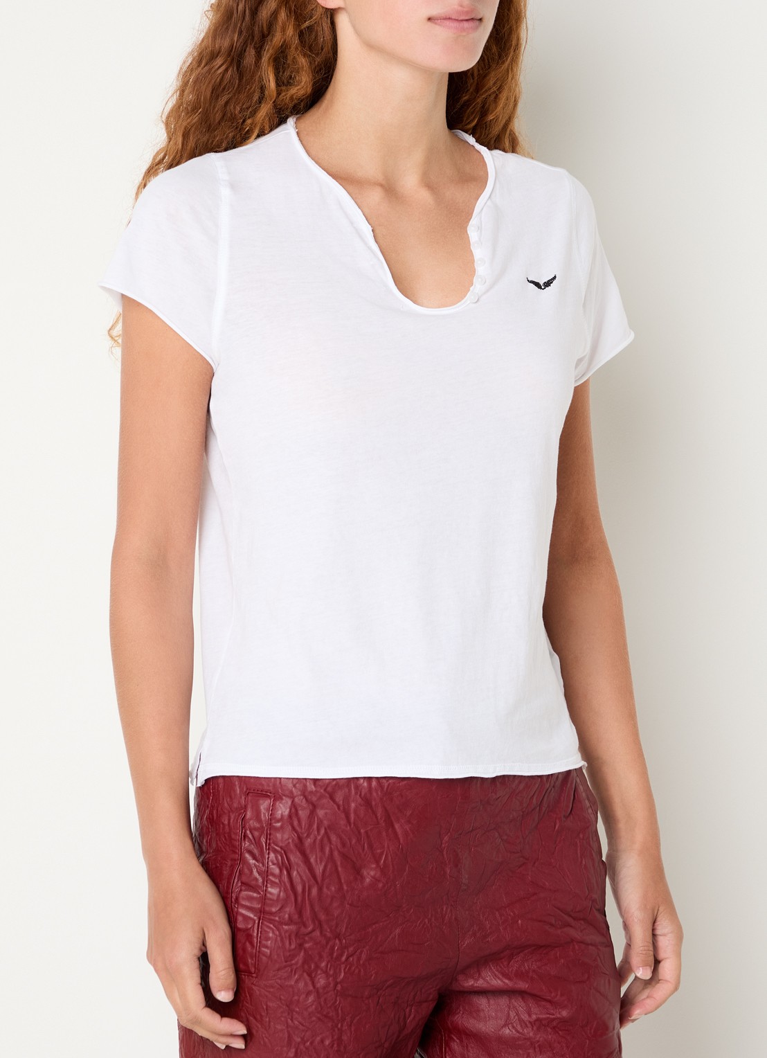 Zadig&Voltaire Tunisien T-shirt met logo- en backprint - achterkant 4 wit