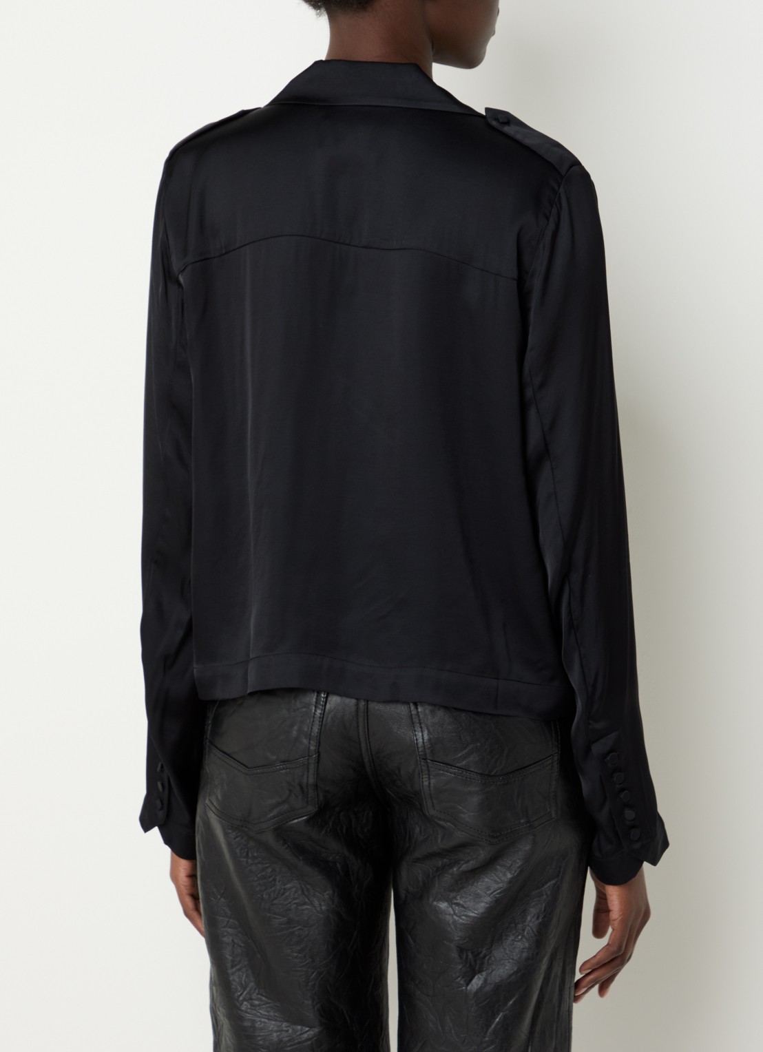 Zadig&Voltaire Tussi blouse van satijn  - achterkant zwart