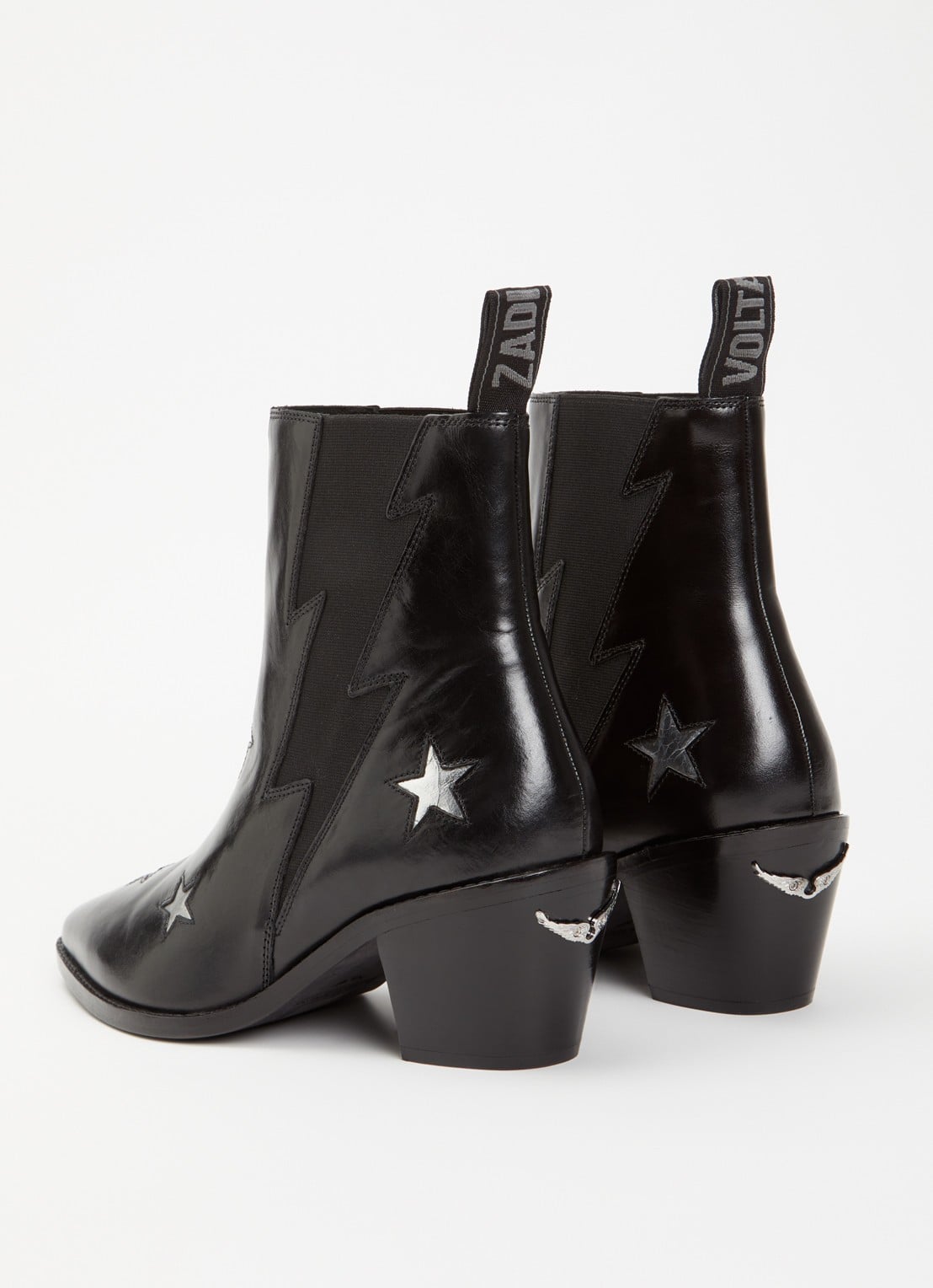 Zadig&Voltaire Tyler Stars chelsea  boot van leer - achterkant zwart