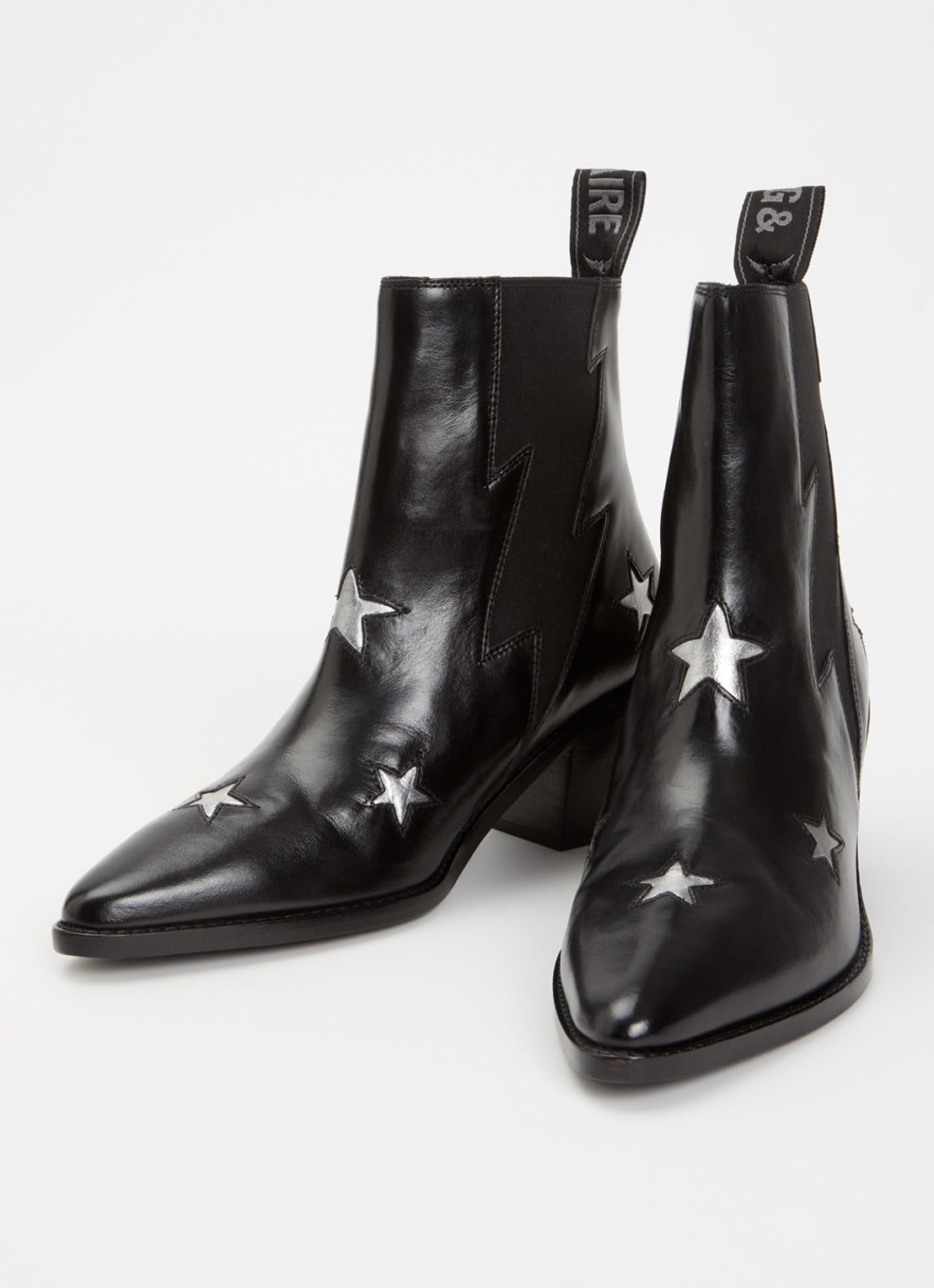 Zadig&Voltaire Tyler Stars chelsea  boot van leer - detail 3 zwart
