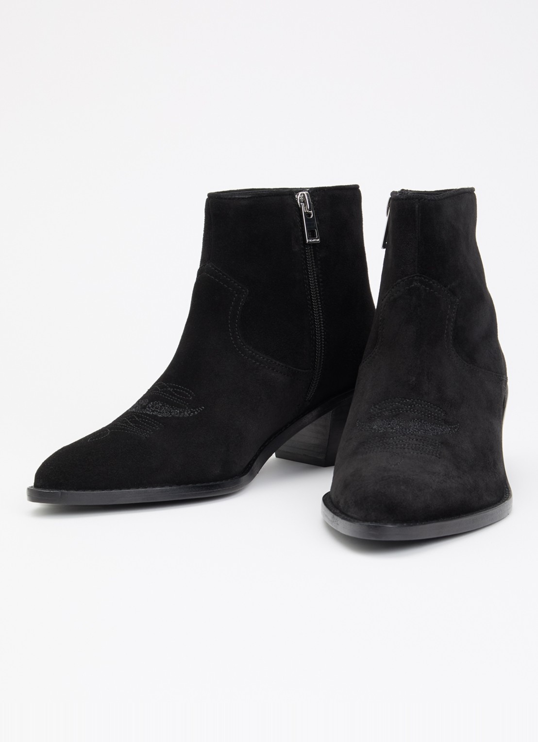 Zadig&Voltaire Tylow cowboylaars van suède - detail grijs