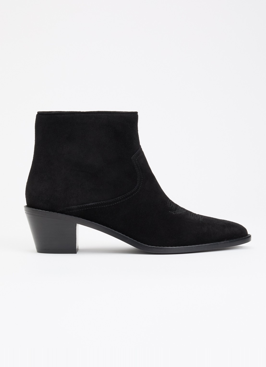 Zadig&Voltaire Tylow cowboylaars van suède - voorkant 4 grijs
