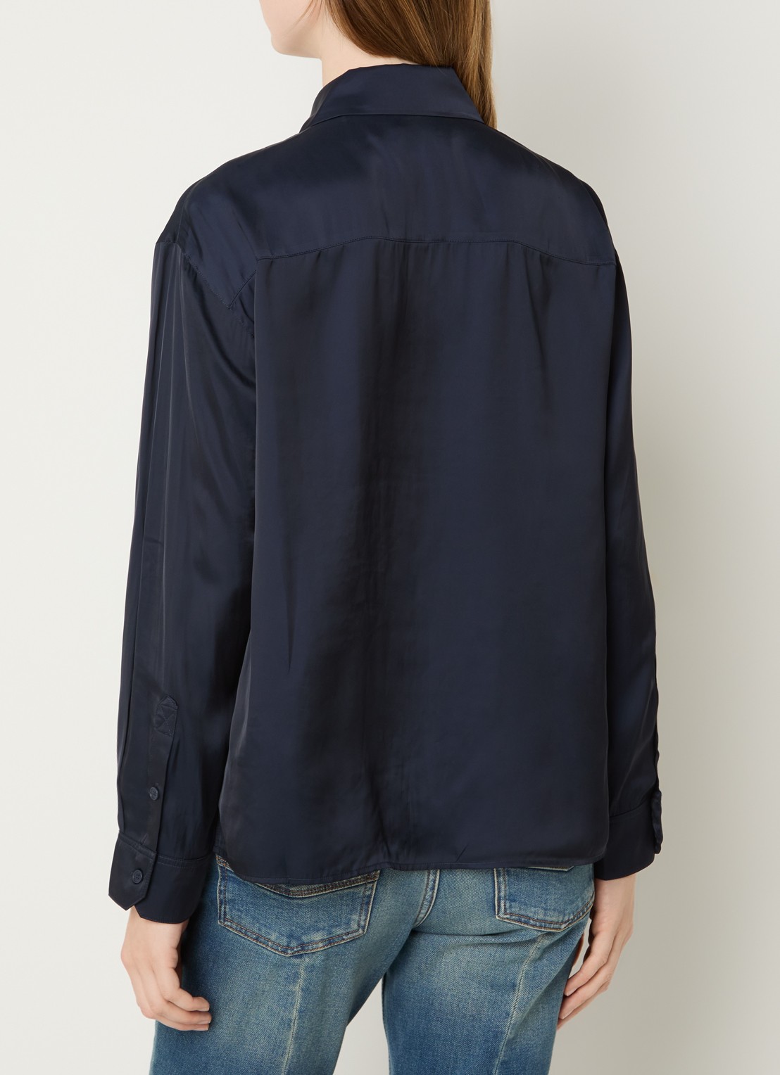 Zadig&Voltaire Tyrica blouse met kraag - achterkant 4 donkerblauw
