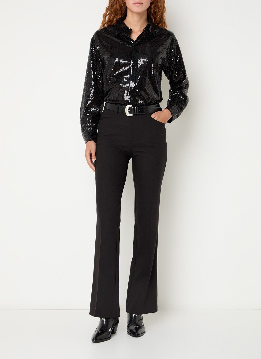 Zadig&Voltaire Tyrica blouse met pailletten - voorkant 3 grijs
