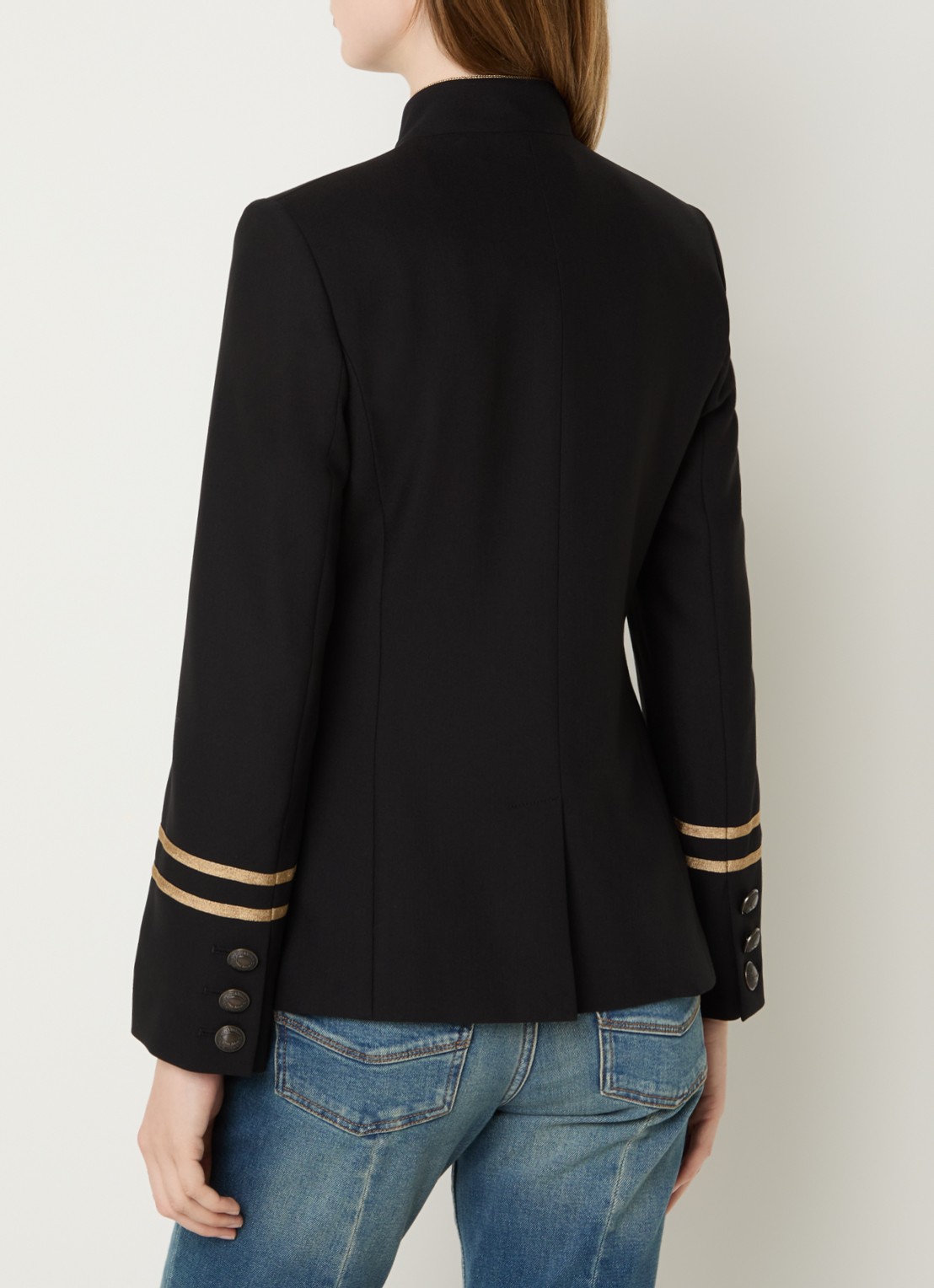 Zadig&Voltaire Vallo blazer met klepzakken en schoudervulling - achterkant 4 zwart