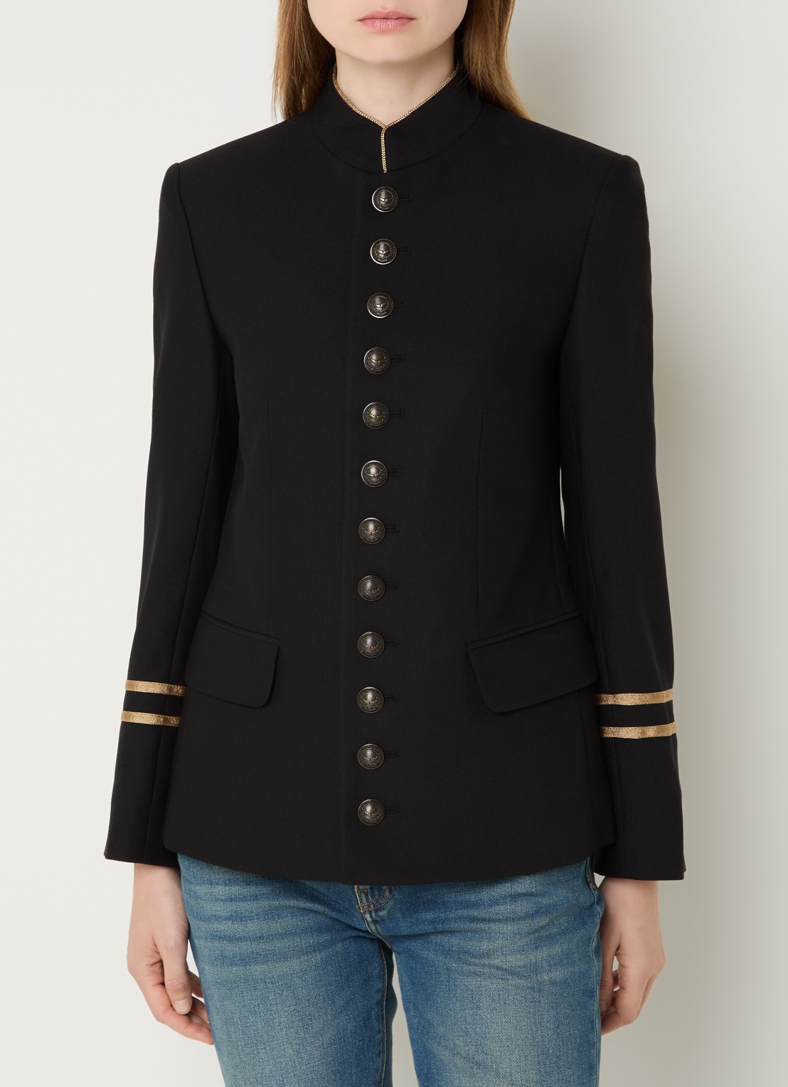 Zadig&Voltaire Vallo blazer met klepzakken en schoudervulling - detail 3 zwart