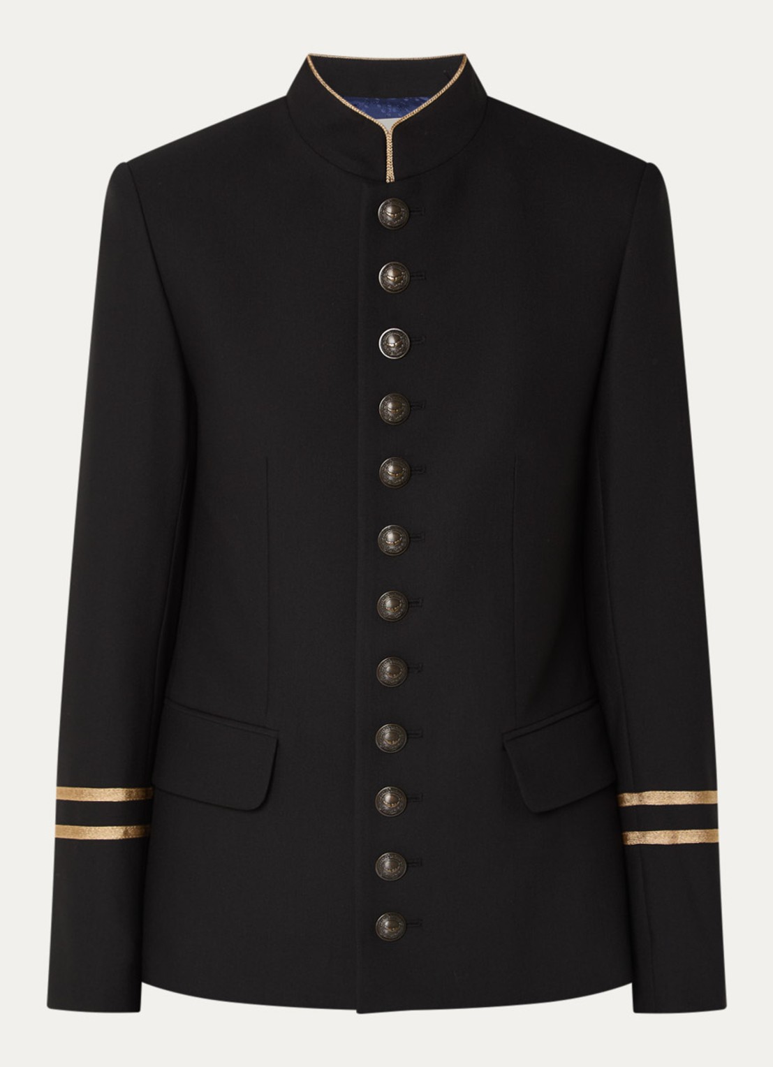 Zadig&Voltaire Vallo blazer met klepzakken en schoudervulling - voorkant zwart