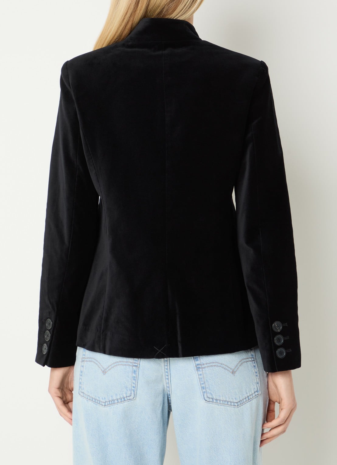 Zadig&Voltaire Vallo blazer van fluweel met klepzakken - achterkant 4 zwart