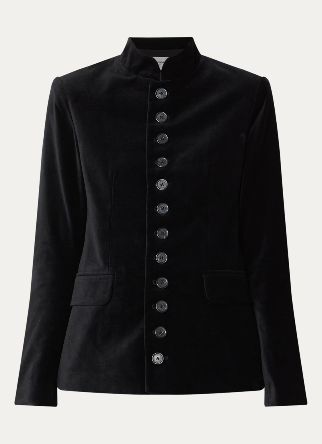 Zadig&Voltaire Vallo blazer van fluweel met klepzakken - voorkant 2 zwart