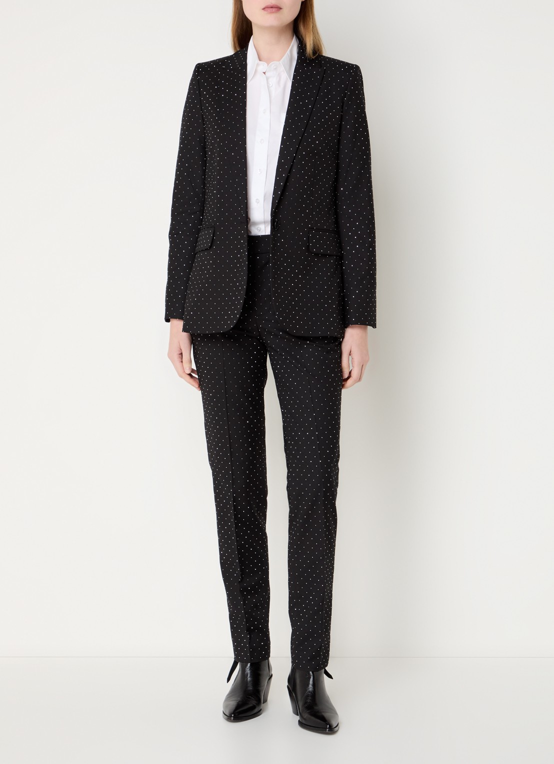 Zadig&Voltaire Valse blazer met strass en klepzakken - voorkant 2 zwart