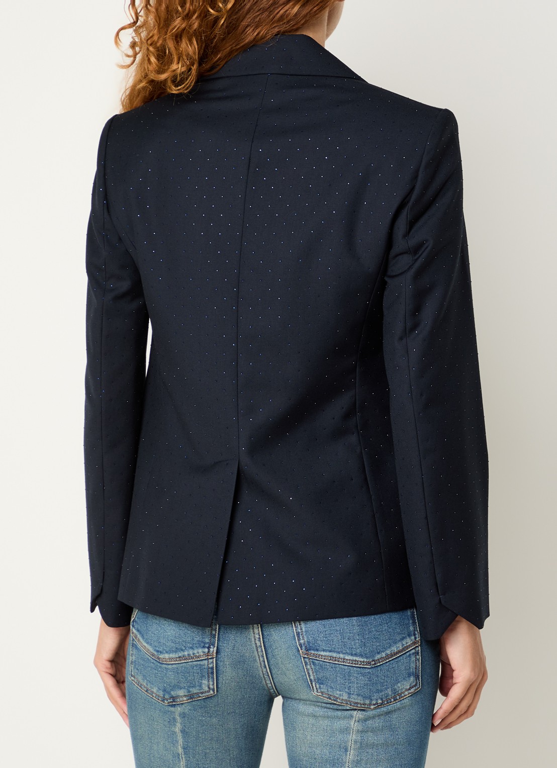 Zadig&Voltaire Valse blazer met strass en klepzakken - achterkant zalmroze