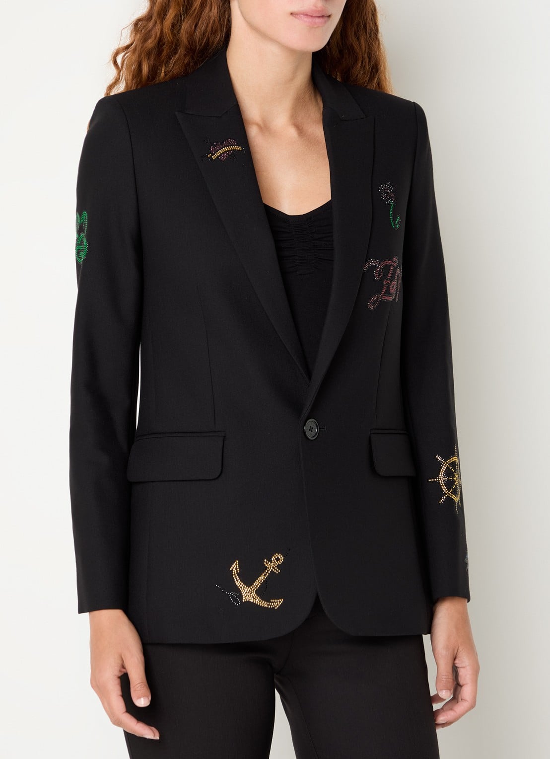 Zadig&Voltaire Valse blazer met strass - detail zwart