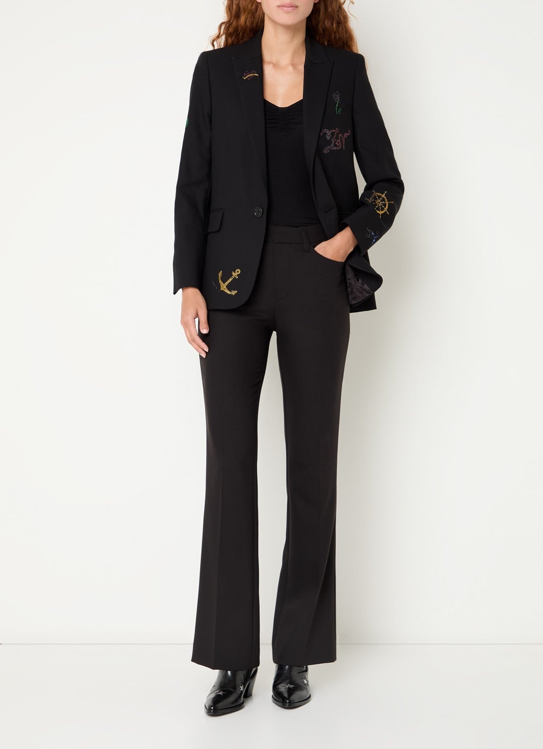 Zadig&Voltaire Valse blazer met strass - voorkant 3 zwart