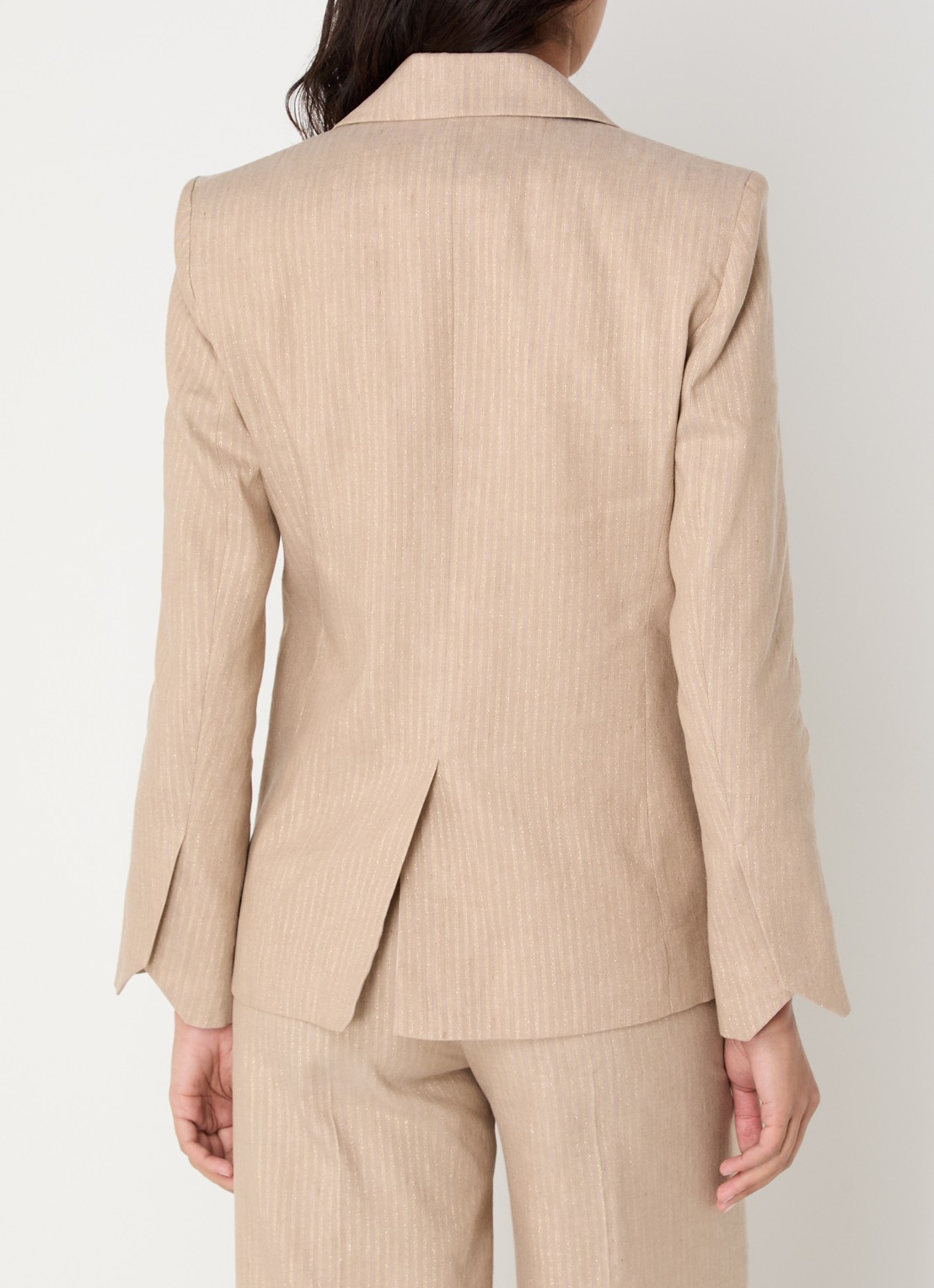 Zadig&Voltaire Vavy blazer in linnenblend met lurex - achterkant 4 beige
