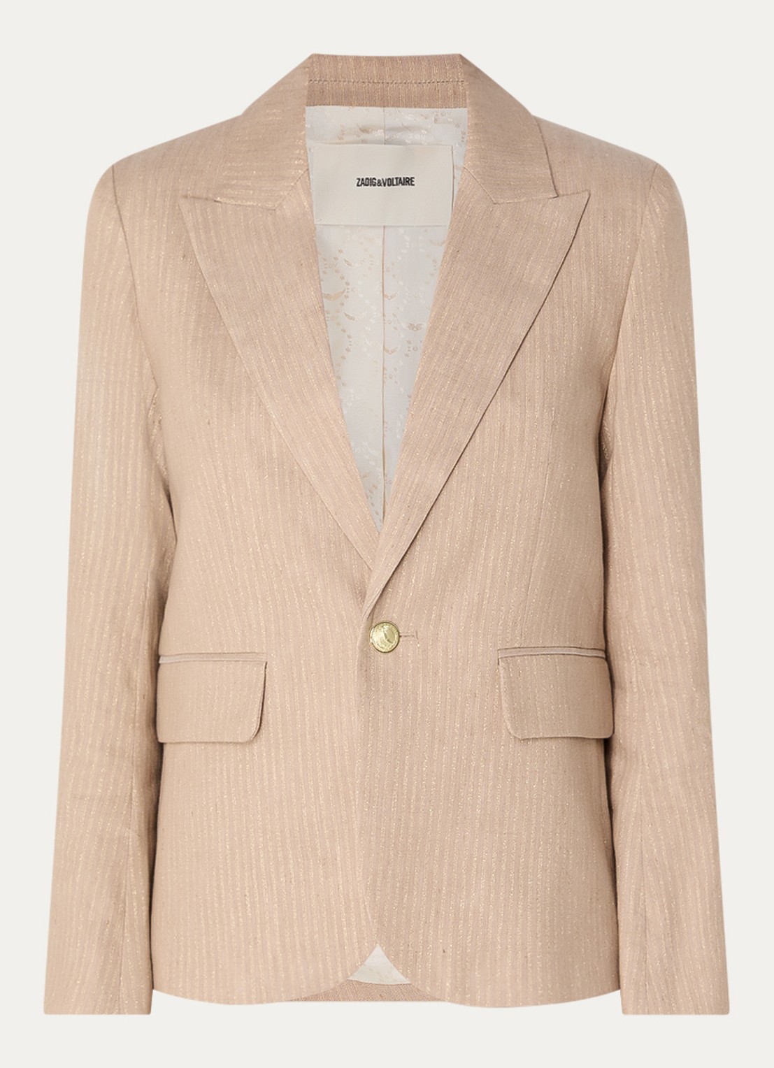 Zadig&Voltaire Vavy blazer in linnenblend met lurex - voorkant 2 beige