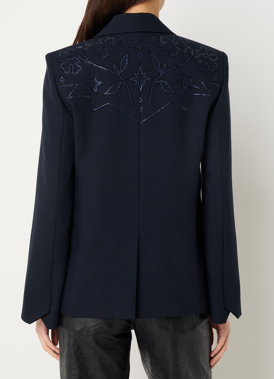 Zadig&Voltaire Vavy blazer met schoudervulling en klepzakken  - achterkant 4 donkerblauw