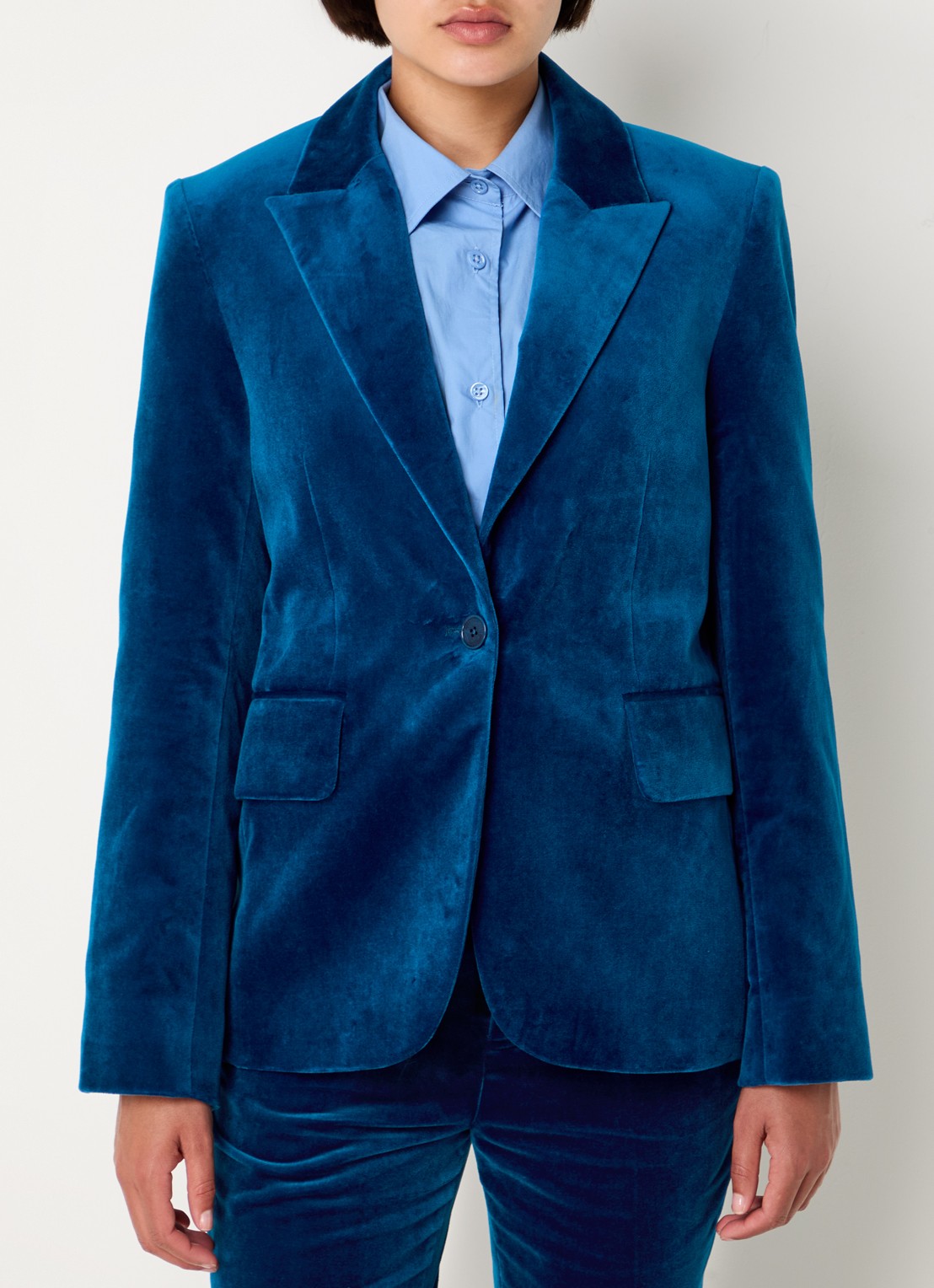 Zadig&Voltaire Vavy blazer van fluweel met klepzakken - detail 3 petrol