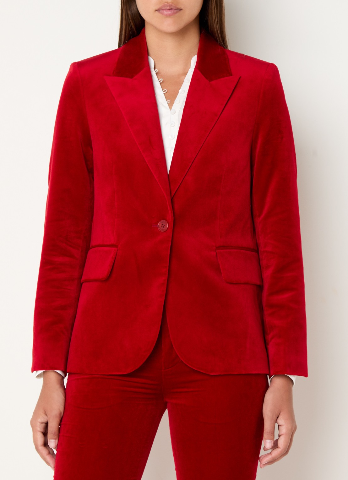 Zadig&Voltaire Vavy blazer van fluweel met klepzakken - detail 3 rood
