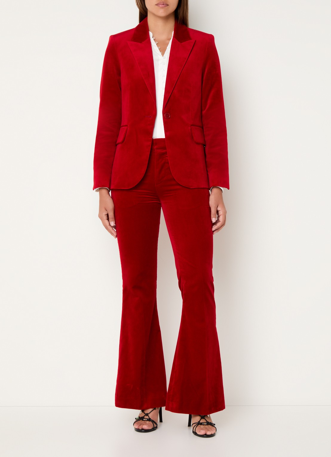 Zadig&Voltaire Vavy blazer van fluweel met klepzakken - voorkant 2 rood
