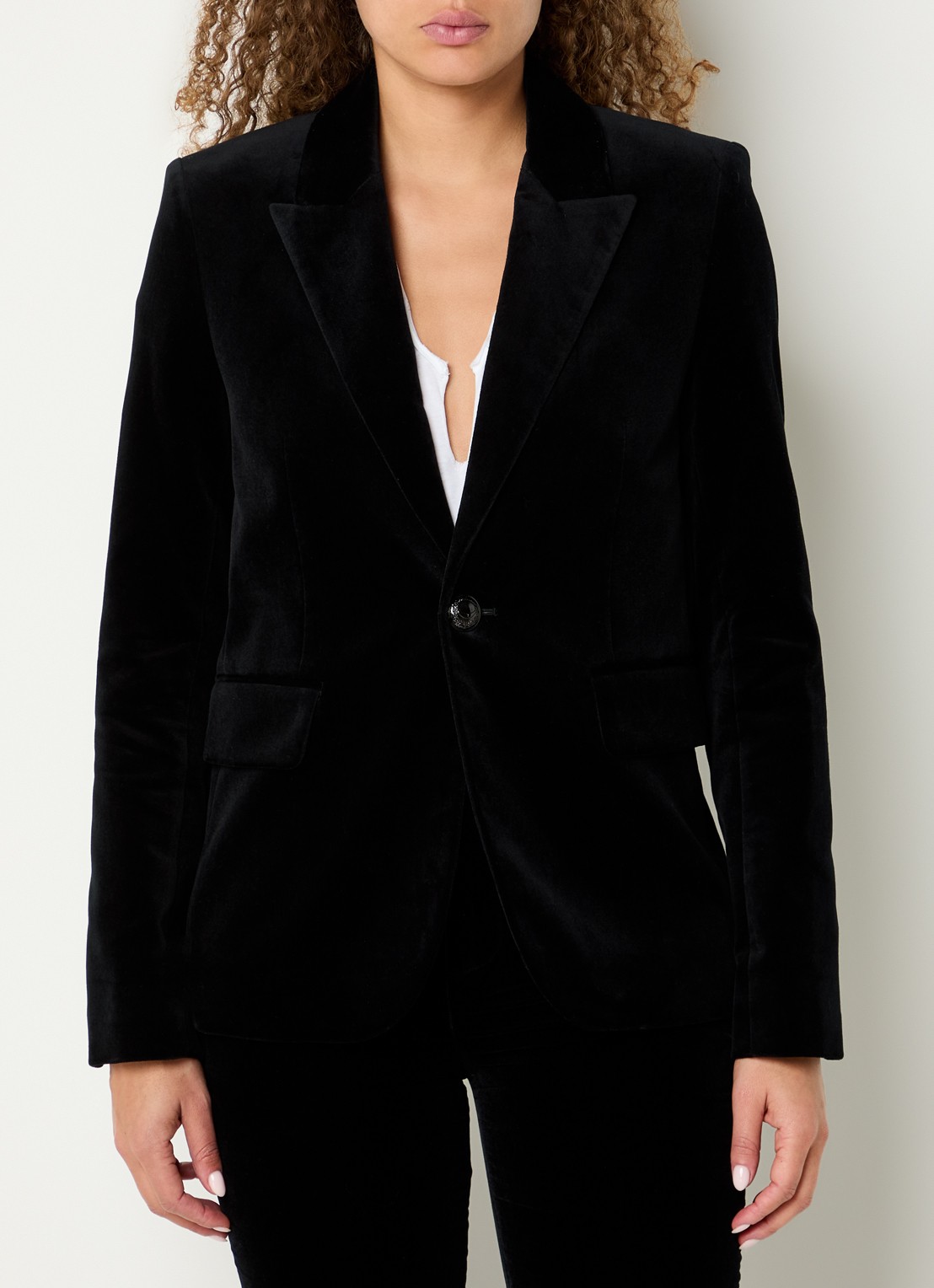 Zadig&Voltaire Vavy blazer van fluweel met klepzakken - detail zwart