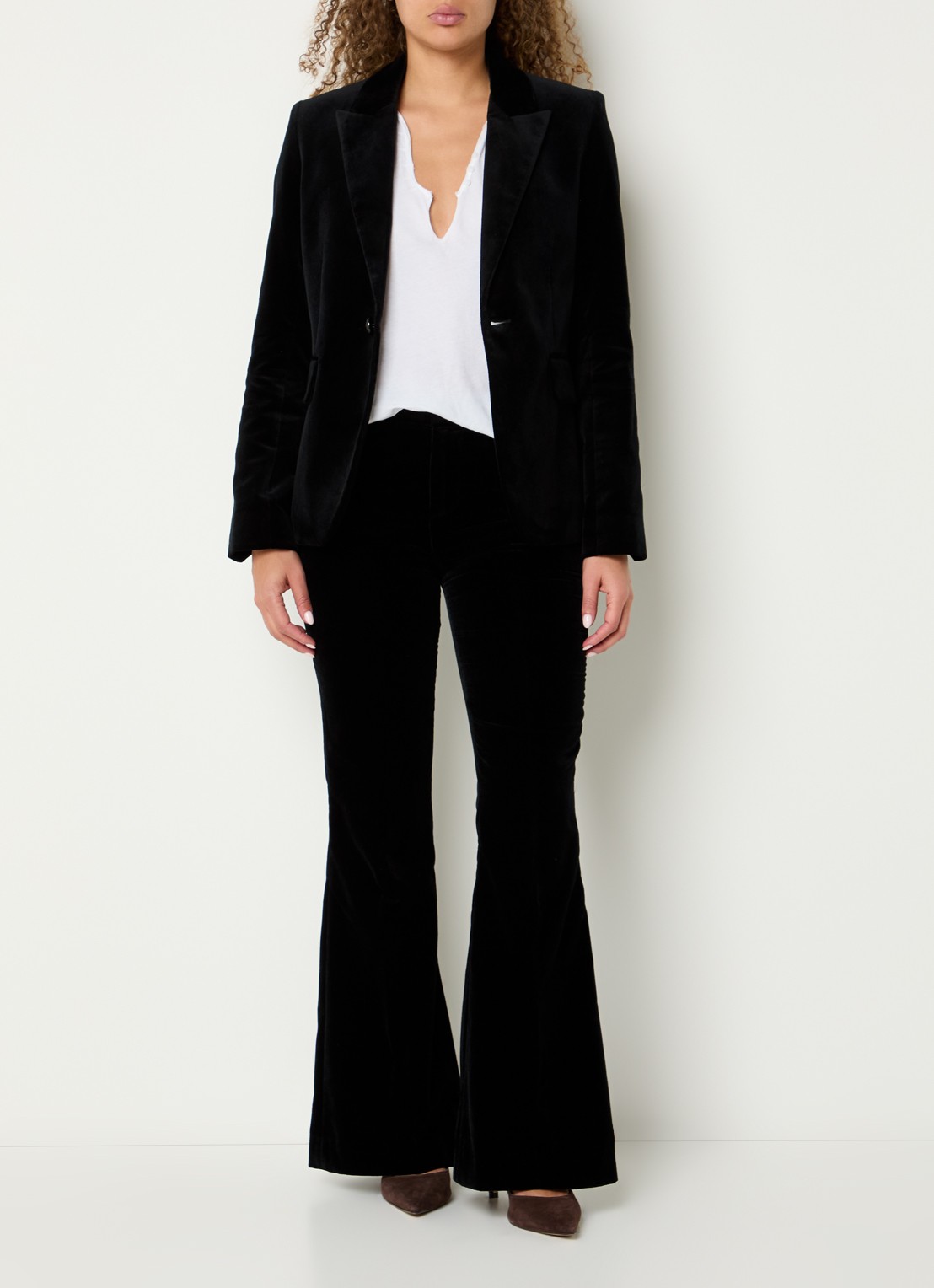 Zadig&Voltaire Vavy blazer van fluweel met klepzakken - voorkant 4 zwart