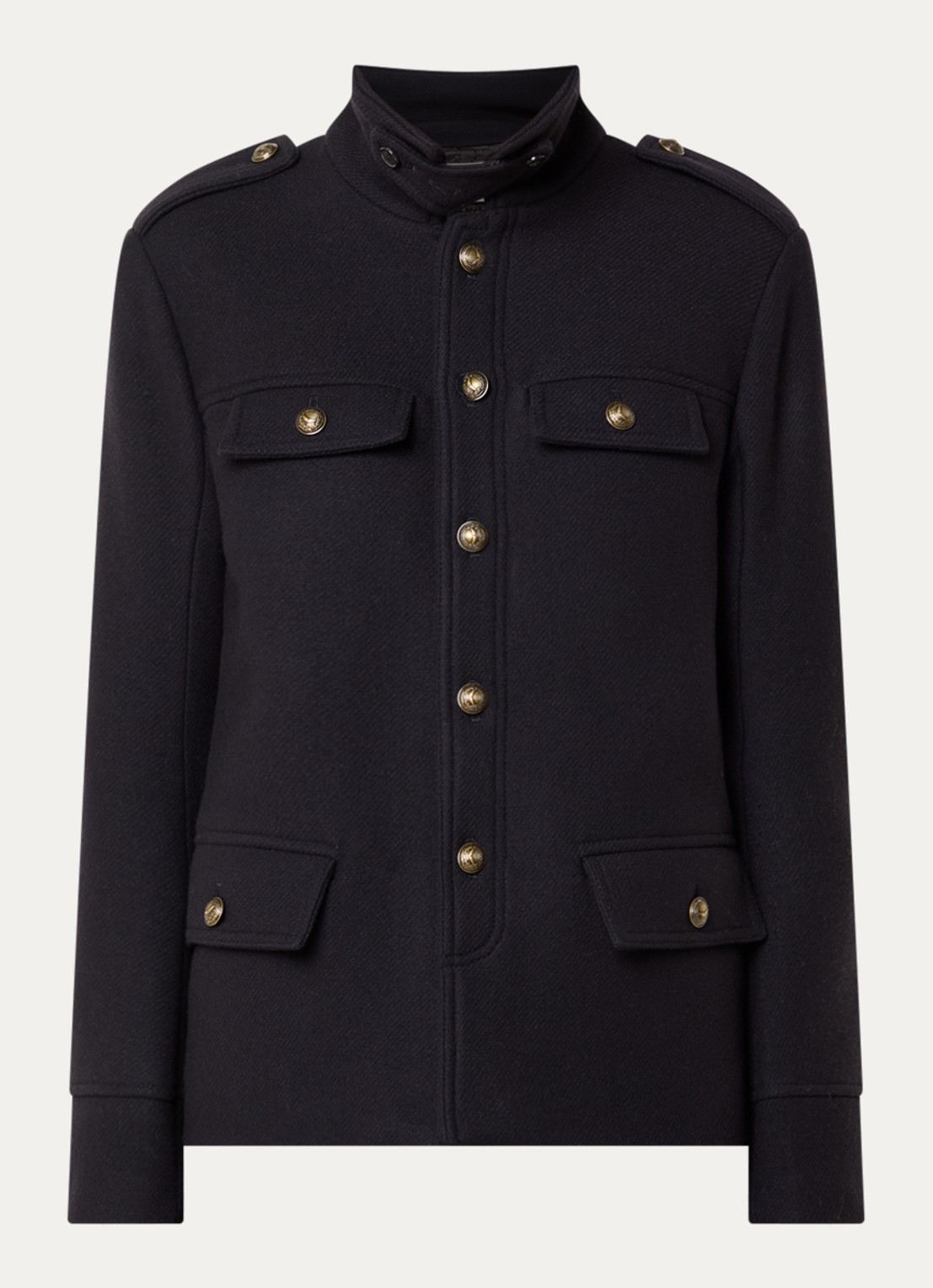 Zadig&Voltaire Veram jack in wolblend - voorkant 3 donkerblauw