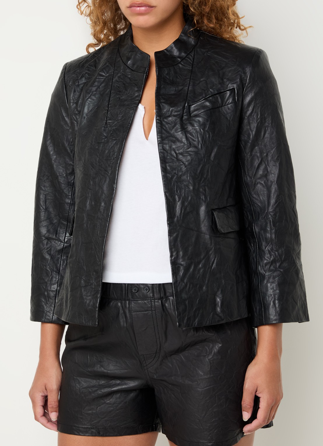 Zadig&Voltaire Veryn jack van lamsleer - detail 3 zwart