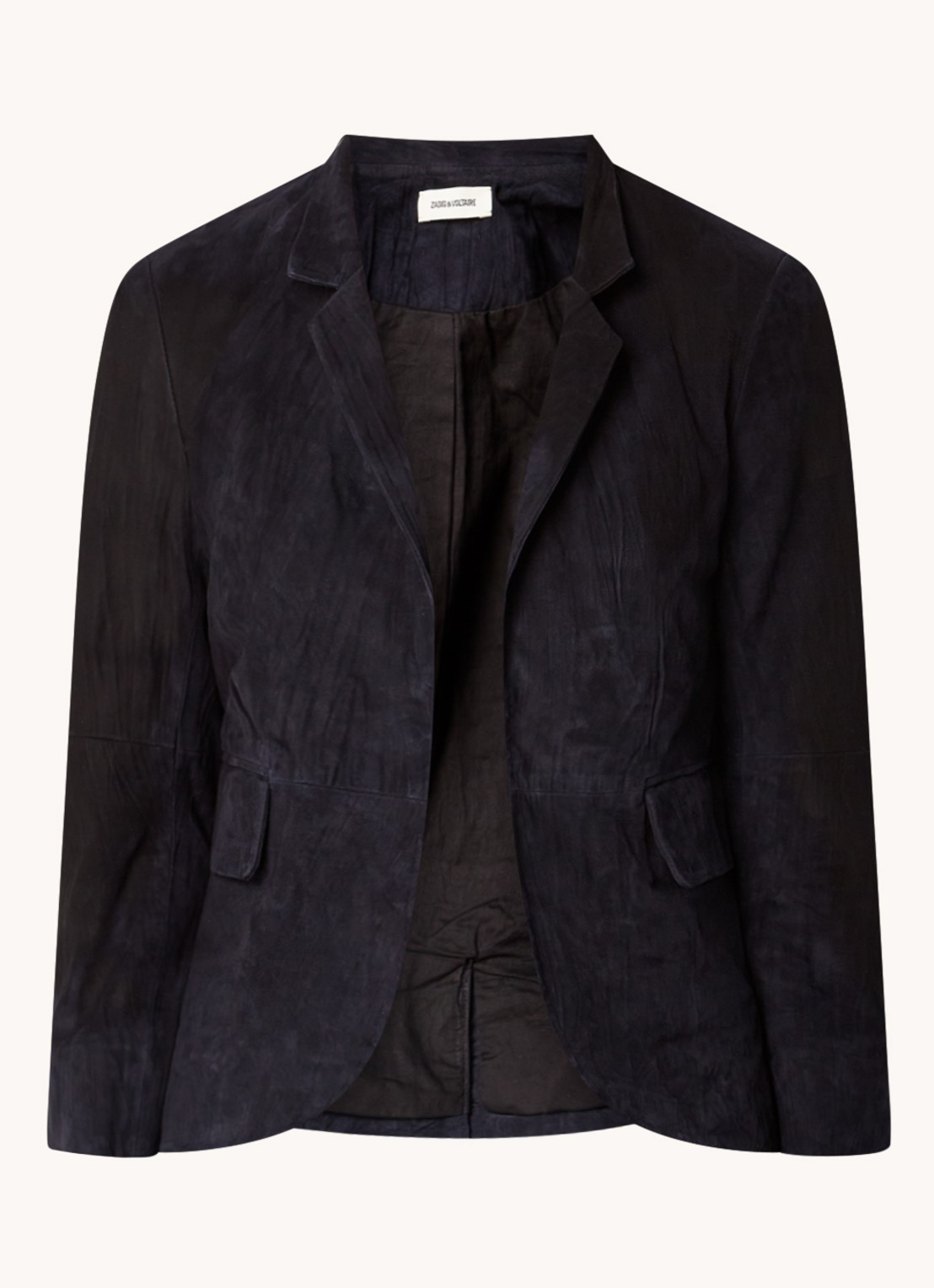Zadig&Voltaire Verys blazer van geitensuéde met klepzakken - voorkant 3 blauw