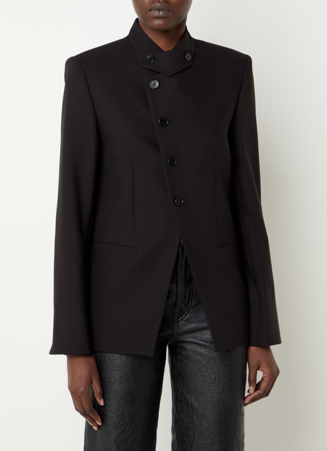 Zadig&Voltaire Verysa blazer met strass en asymmetrische hals - detail 4 zwart