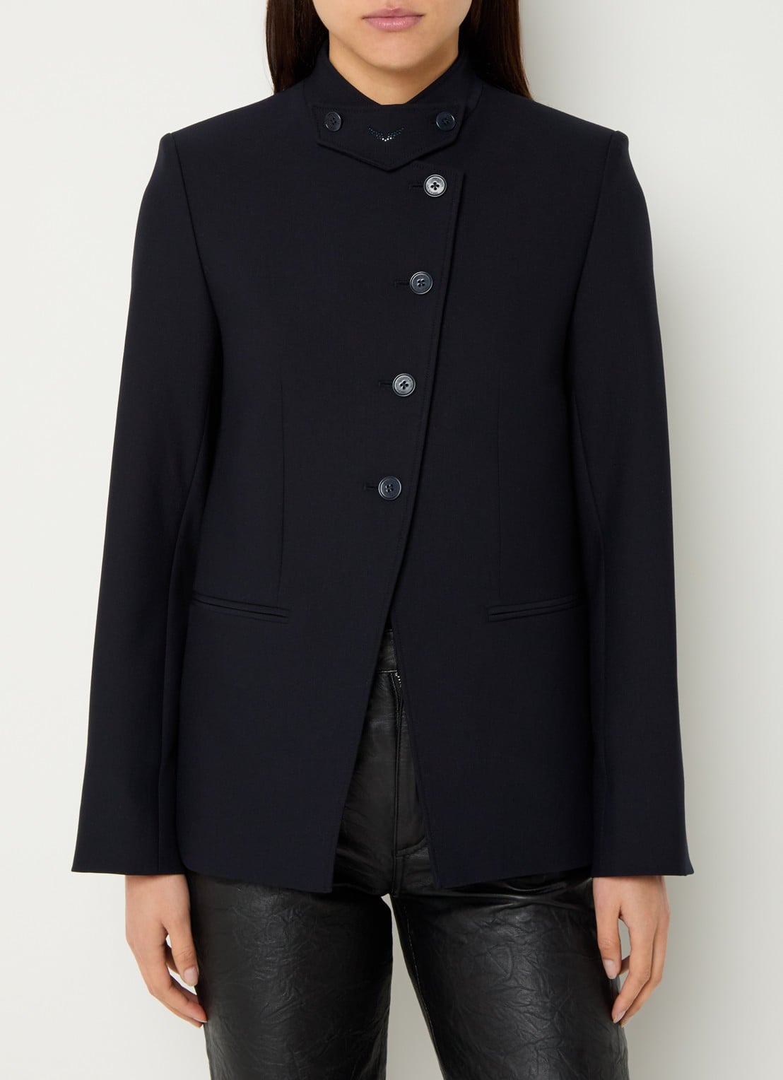 Zadig&Voltaire Verysa jack met schoudervulling - detail 2 donkerblauw