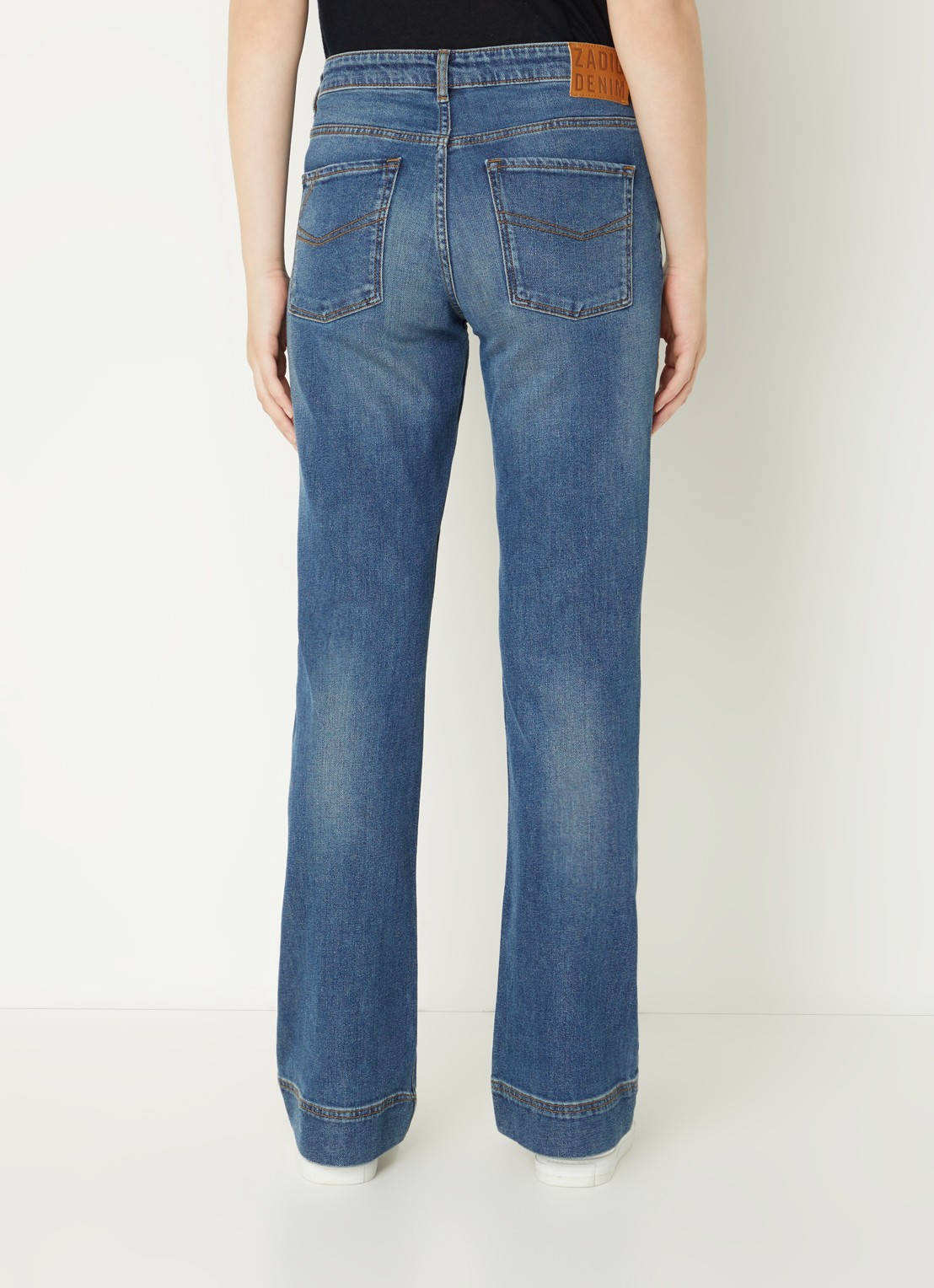 Zadig&Voltaire Vincente high waist flared jeans met donkere wassing - achterkant 3 indigo