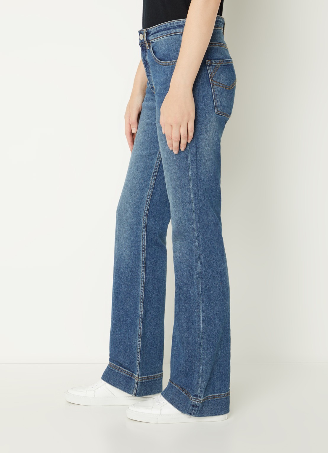 Zadig&Voltaire Vincente high waist flared jeans met donkere wassing - detail 2 indigo