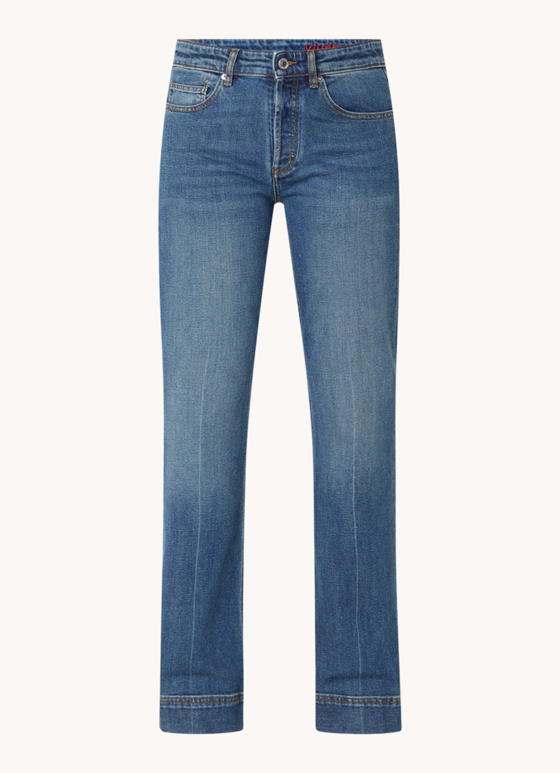 Zadig&Voltaire Vincente high waist flared jeans met donkere wassing - voorkant 4 indigo