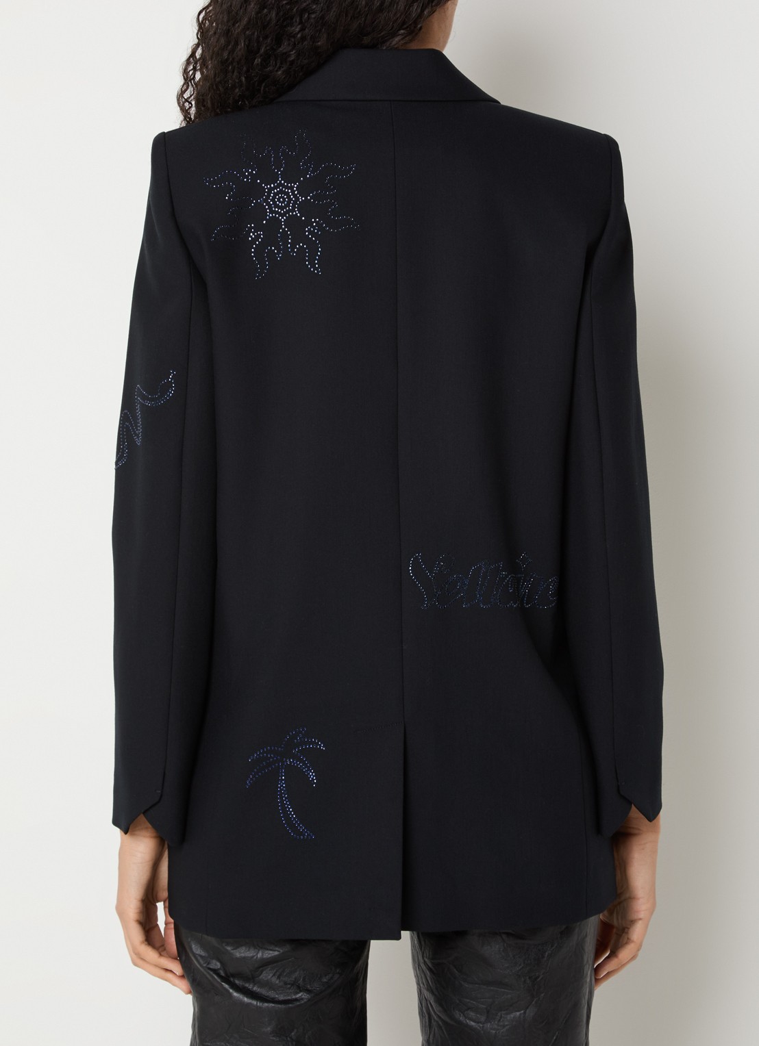 Zadig&Voltaire Vival blazer met strass en klepzakken - achterkant 3 donkerblauw