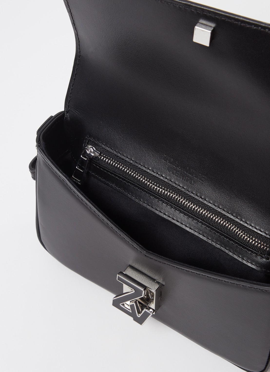 Zadig&Voltaire VZ monogram crossbodytas met afneembare schouderriem - detail zwart